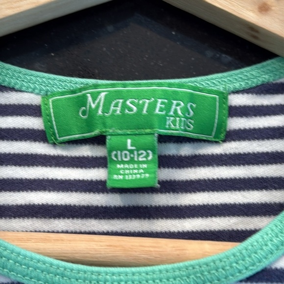 Masters Kids Girls' Striped T-Shirt Dress Navy/White SZ L 10-12 - Picture 4 of 5